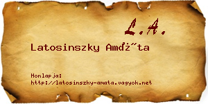 Latosinszky Amáta névjegykártya